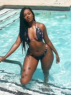 Black Girl Pool - Black Porn In Pool And Nasty Ebony Pussy